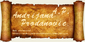 Andrijana Prodanović vizit kartica